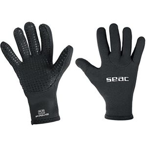 SEAC Prime 2 mm neopreen duikhandschoenen, nylon gevoerd, antislip handpalm, uniseks, volwassenen, zwart, XL