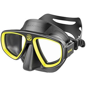Seac Extreme 50 duikmasker voor onderwaterjacht, met optie, aanpasbare optische glazen, uniseks, volwassenen, zwart/geel, standaard