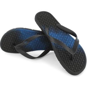 SEAC Samoa Teenslippers van rubber met voetmassage voor zee, zwembad, strand en boot, uniseks, volwassenen, Zwart Blauw, 34/35 EU