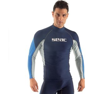 Seac - Rash Guard veiligheidsvest – uniseks volwassenen – anti-UV voor apneu en zwemmen – blauw (blauw/lichtblauw)