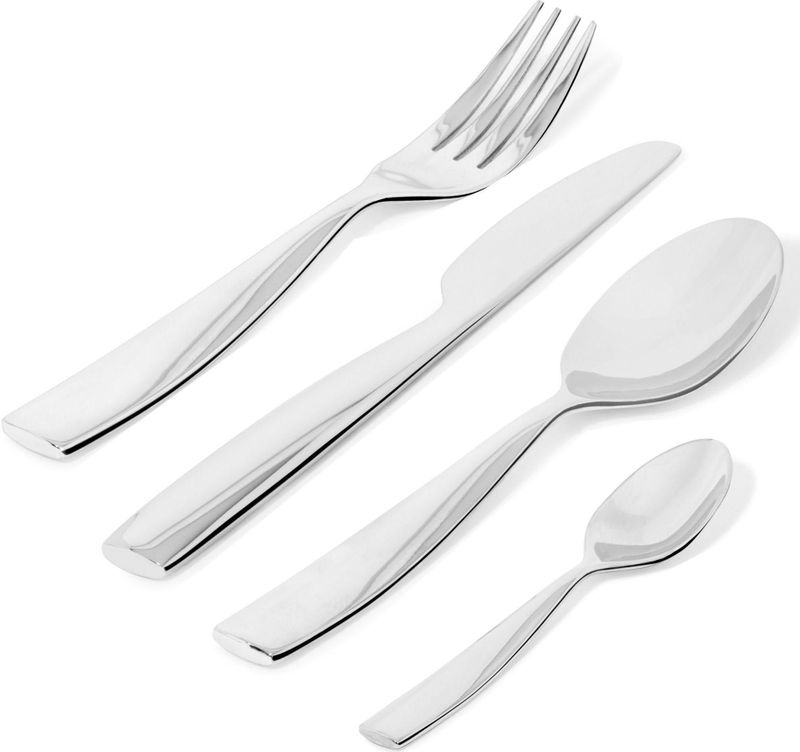 Alessi Mw03s24 Dressed Bestekset, 24-delig, roestvrij staal 18/10, glanzend, met decoratie in reliëf