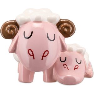 Alessi Happy Eternity Sheep - Unieke kerstdecoratie van porselein - Handgeschilderd - Afmetingen 4 x 5,5 x 5 cm