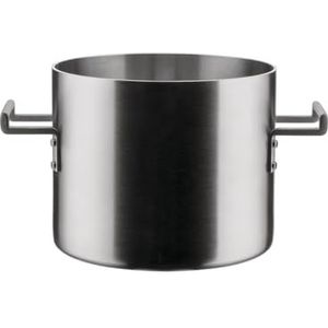 Alessi Convivio DC100/20 Design pot in multiply, geschikt voor inductie, roestvrij staal en PVD met magnetische stalen bodem, 20 cm, mat