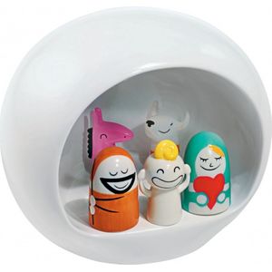 Alessi AMGI10 Designkribbe van porselein - Handgedecoreerd met reproductie van grot en figuurset - Wit - 5 stuks