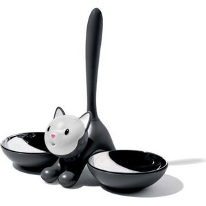 Alessi - Tigrito - Kattenvoerbak - Zwart - Thermoplastic - 55 cl