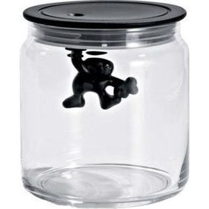 Alessi Gianni Glazen pot met dekse Zwart