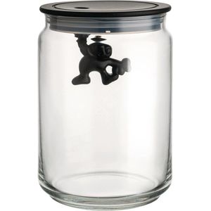 Alessi Gianni Glazen pot met dekse Zwart