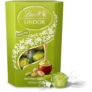Lindt - LINDOR Bonbons - Melkchocolade met Pistache - 16 Stuks