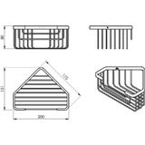 Hoekdraadmand sapho smart 20x8x15.1 cm mat zwart