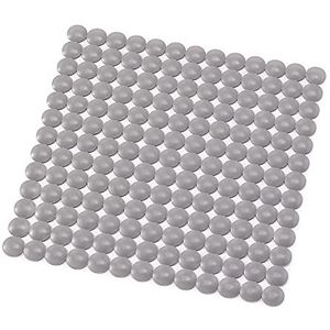 Gedy G-Soap anti-slip spoelbak met zuignappen, afmetingen: 32 x 32 cm, badmat van hars, duifgrijs, design R&S, gemaakt in Italië, machinewasbaar, 2 jaar garantie, effen