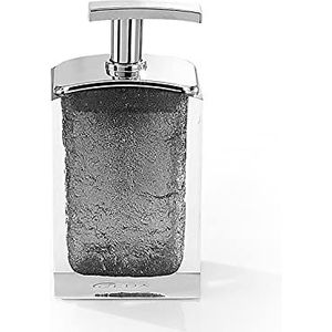Gedy Antares zeepdispenser van kunsthars, 7,3 x 7,3 x 10,3 cm, grijs