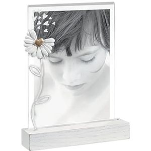 Mascagni Casa Fotolijst, 13 x 18 cm, acryl, met bloem van kunsthars, basis van hout