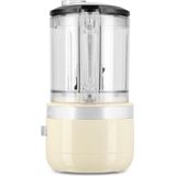 KitchenAid Draadloze Hakmolen met 2 snelheden en accessoires - 1,19 L mengkom, roestvrijstalen multifunctioneel mes en garde -Crème kleur