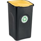 Mülleimer Schwarz/Gelb Kunststoff 50L