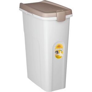 Stefanplast Voerton 40 liter voor circa 15 kg aan hondenvoer Bruin I Wit