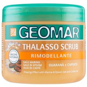 GEOMAR | Thalasso Body Scrub met zeezout, bitterzout, koffieolie en guarana- en Capsico-extracten, gemaakt in Italië, 600 g