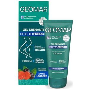 GEOMAR Afwateringsgel met koelwerking, tegen cellulitis-inesthetica, zorgt voor lichte benen, ingrediënten 95% natuurlijke oorsprong, gemaakt in Italië, 200 ml