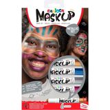 CARIOCA Mask Up metallic effect, make-upset, make-upset voor meisjes en kinderen, tips en trucs voor de huid van stick op waterbasis, verschillende kleuren, tutorial met 2 motieven, 6 stuks