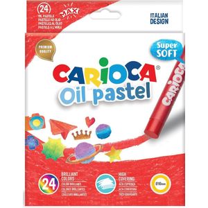 Carioca Maxi, 24 stuks oliekleurpotloden, oliekleurpotloden voor kinderen, kleuren op papier, karton, canvas en hout, heldere kleuren