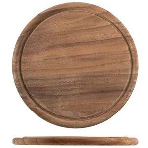 H&H donkerbruin houten bord, 25 cm - 8149525