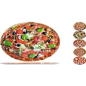 Home Pizzabord van melamine, rond, meerkleurig, 33 cm, 0,01 mm