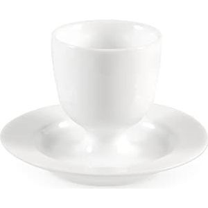 H&H 7089600 Eierhalter, Porzellan, Weiß, 10 cm, Porcelain