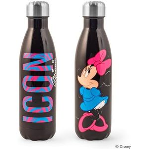 H&H Minnie Icon Thermoflasche für Mädchen, Trinkflasche aus Edelstahl, dekoriert, 0,5 l, luftdicht, BPA-frei