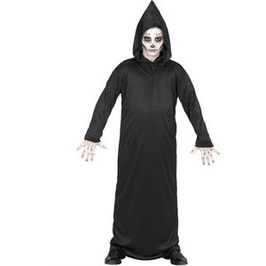 Widmann - Magere Hein kostuum, zwarte jurk, Grim Reaper, carnavalskostuums, carnaval, Halloween