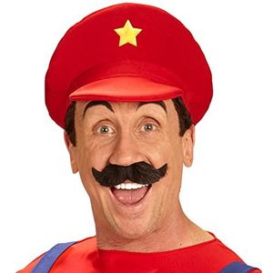 Widmann - Super Mario Bros Kostuum - Muts Loodgieter Volwassen Italiano - Rood - Carnavalskleding - Verkleedkleding