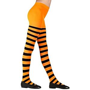 Zwart Oranje Panty Kind Gestreept