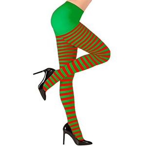 Widmann - Milano - Gestreepte Panty - Rood/Groen - 70 DEN - Themafeest
