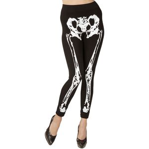 W WIDMANN MILANO - Dameslegging - Zwart/Wit - 75 Denier - Skeletprint