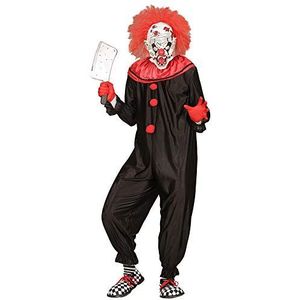 Widmann - Monster & Griezel Kostuum - Zwart Rood Horror Killer Clown - Man - Rood, Zwart - XL - Halloween - Verkleedkleding