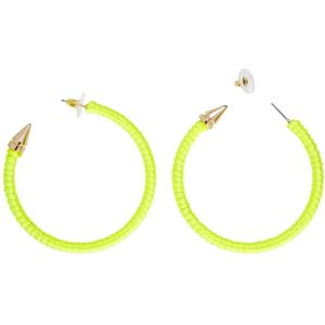Neon - Gele Oorbellen - Staal - Zink - Polyester