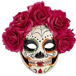 Dia De Los Muertos - Masker - Meerkleurig - Met Rozen