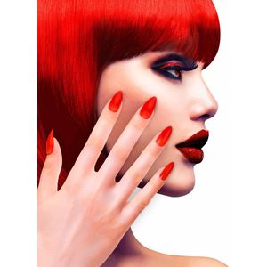 Neppe Nagels - Felrood - Set van 12 - Voor Volwassenen