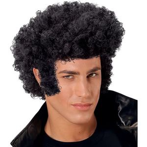 Widmann - Pe368/zwart - pruik Fonzi Rocker Banaan zwart