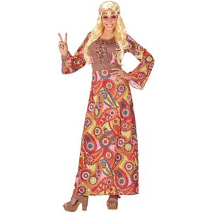 Widmann - Kostuum Hippie Woman, jurk, Flower Power, carnaval, themafeest