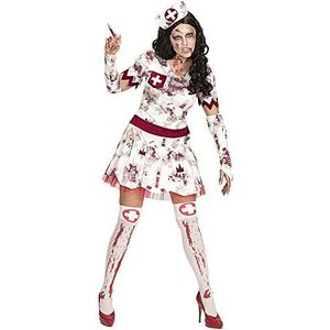 Widmann - Zombie Kostuum - Zombie Izzy Verpleegster - Vrouw - Rood, Wit / Beige - XS - Halloween - Verkleedkleding