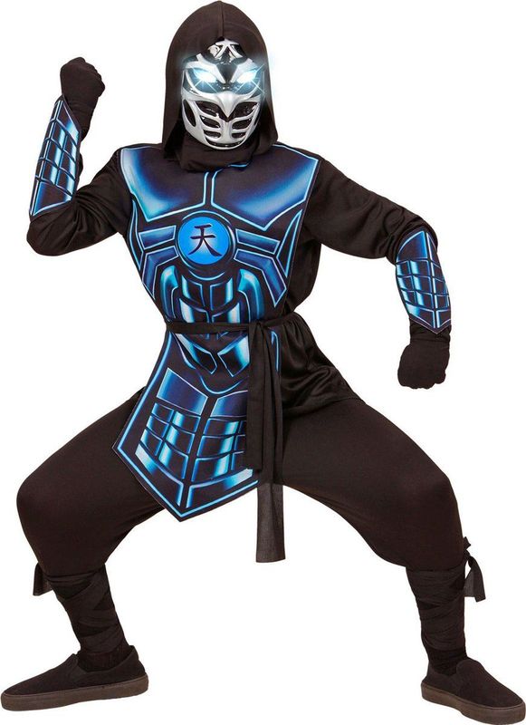 Blue Cyber Ninja Kostüm für Kinder - Kinder 14-16 Jahre schwarz-blau | Karneval & Fasching | Kostüme.com