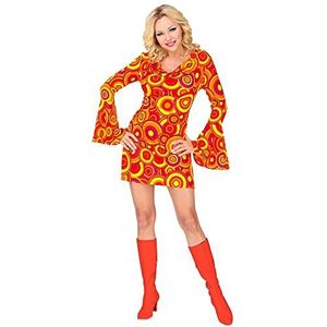 W WIDMANN MILANO Party Fashion Groovy Girl-kostuum, jaren '70-jurk, discofeest, themafeest, carnaval