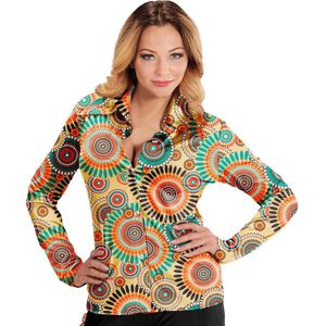 WIDMANN MILANO PARTY FASHION - Jaren 60-blouse voor dames, hippie, reggae, flower power, disco fever, slagmove