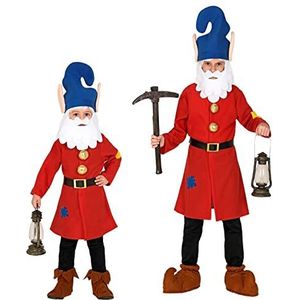 Widmann - Dwerg & Kabouter Kostuum - Geen Zin In Werken Mijn Kabouter Grumpie - Jongen - Rood - Maat 140 - Carnavalskleding - Verkleedkleding