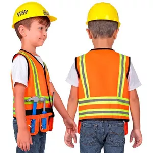 Licsaliwe Bouwvakkerskostuum Voor Kinderen – 6-delige Set, Polyester, Voor Rollenspel, Geschikt Voor 3-12 Jaar