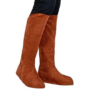 Widmann 20956 - suède laarzen overtrekken, één paar, bruin, overschoenen, middeleeuwen, elfen, piraat, indianen, carnaval, themafeest