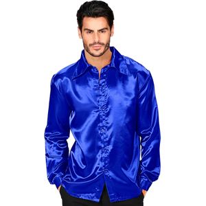 W WIDMANN MILANO Party Fashion - Satijnen overhemd voor heren, jaren '70 disco fever, retro stijl, batjesmove, feestshirt