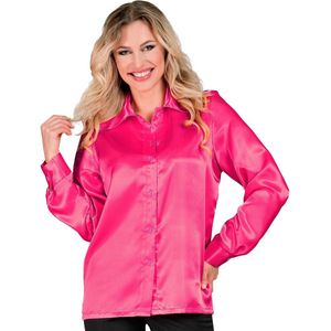 Widmann - Vintage Blouse - Roze - Satijn - Lange Mouwen