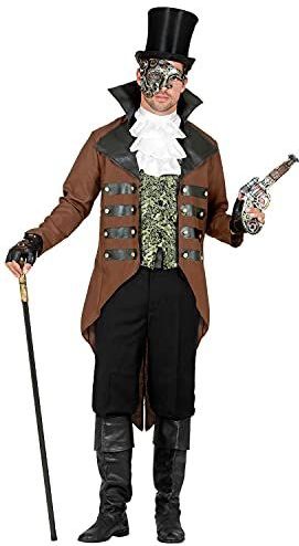 Widmann - Steampunk Kostuum - Futuristische Steampunker Bruce Man - Groen, Bruin, Wit / Beige - Medium / Large - Carnavalskleding - Verkleedkleding