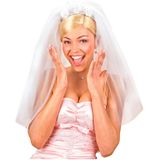 Widmann - Kostuum - Wit - Bruidssluier - Haarband - 3 Roosjes