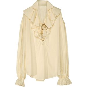 Widmann - Piraat Blouse - Beige - Ruches - Veters